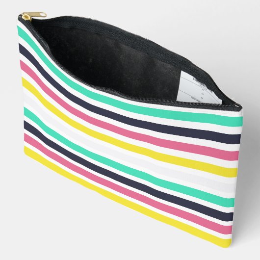 Gekleurde horizontale strepen / Naai grote accesso Etui (Open)