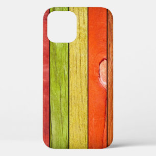 gekleurde houten textuur, 3D illustratie3d, abstra iPhone 12 Hoesje