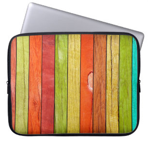 gekleurde houten textuur, 3D illustratie3d, abstra Laptop Sleeve