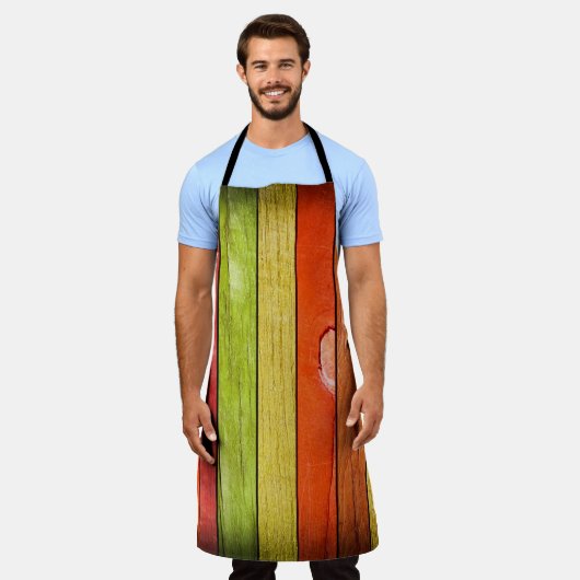 gekleurde houten textuur, 3D illustratie3d, abstra Schort (Gedragen)