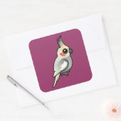 Gekleurde katiel vierkante sticker (Envelop)