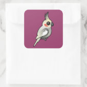 Gekleurde katiel vierkante sticker (Tas)