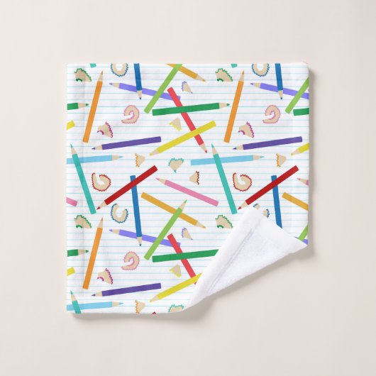 Gekleurde Kinder potloden Bad Handdoek (Wasdoekje)