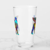 Gekleurde Lamassu glazen beker (Links)