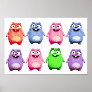 Gekleurde lemmetjes en grizzy tabodi kinder poster