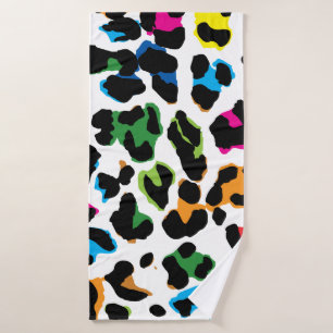 Gekleurde Luipaard print, dierenprint patroon. Badhanddoek