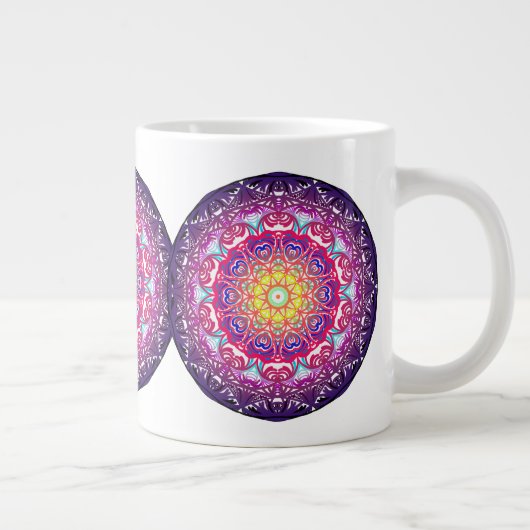 Gekleurde mandala extra grote beker (Rechts)