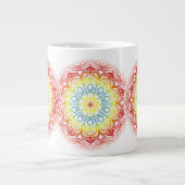 Gekleurde mandala extra grote beker (Voorkant)