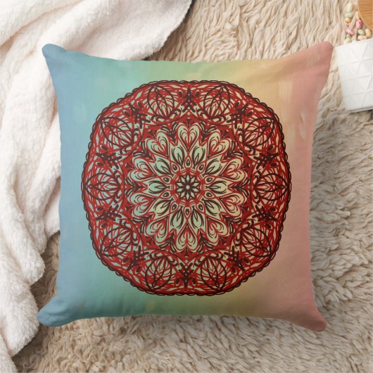 Gekleurde mandala kussen (Deken)