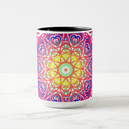 Gekleurde mandala mok (Midden)