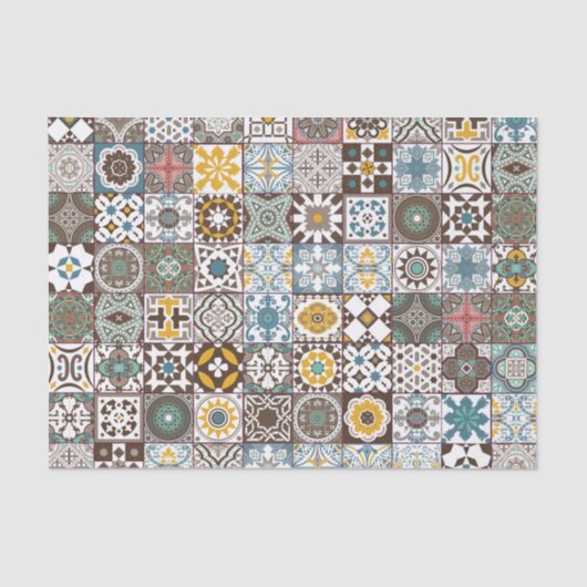 gekleurde Marokkaanse tegel Tissuepapier (Voorkant)