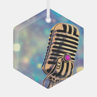  gekleurde microfoon 7 glas ornament