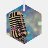  gekleurde microfoon 7 glas ornament (Achterkant)