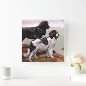 gekleurde Newfoundlands Square Wall klok (Huis)