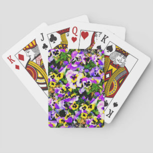 gekleurde pansierbloemen pokerkaarten