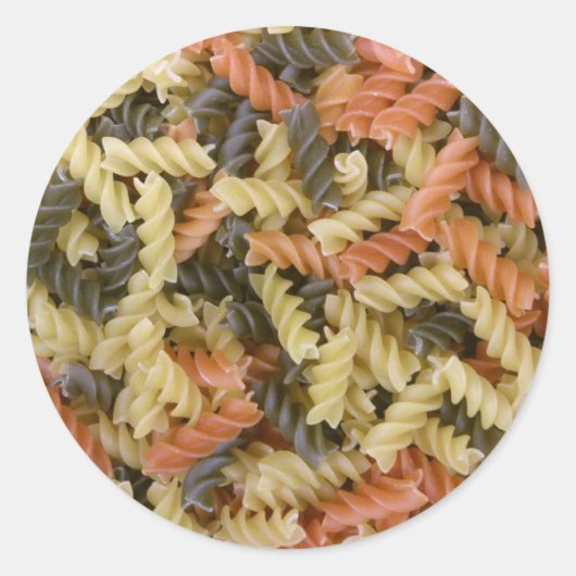 Gekleurde pasta ronde sticker (Voorkant)