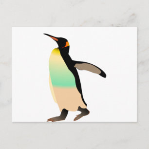 gekleurde peguin briefkaart