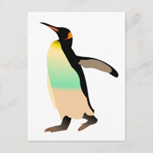 gekleurde peguin briefkaart
