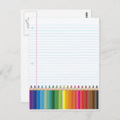 gekleurde pennen briefkaart (Voorkant / Achterkant)