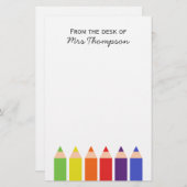 gekleurde pennen briefpapier (Voorkant / Achterkant)