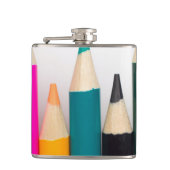 gekleurde pennen heupfles (Voorkant)