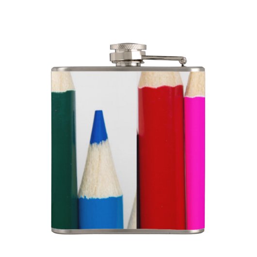 gekleurde pennen heupfles (Achterkant)