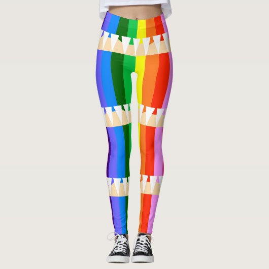 gekleurde pennen leggings (Voorkant)
