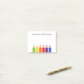 gekleurde pennen post-it® notes (Op bureau)