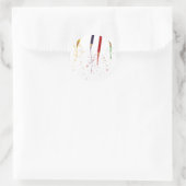 gekleurde pennen ronde sticker (Tas)