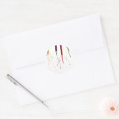 gekleurde pennen ronde sticker (Envelop)