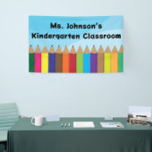 gekleurde pennen spandoek (Beurs)