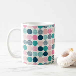 gekleurde polka stippen koffiemok