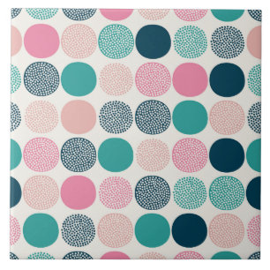 gekleurde polka stippen tegeltje