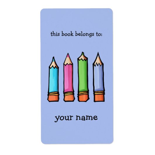 Gekleurde potloden lavendel Boekplaat Etiket (Voorkant)