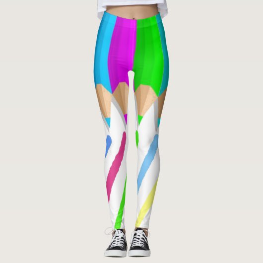Gekleurde Potloden Leggings (Voorkant)