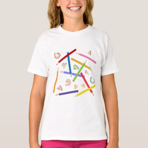 Gekleurde potloden School Art Student Kinder T-shirt
