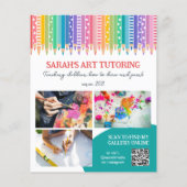 Gekleurde potloden Sterren Kunstlessen Tutor Promo Flyer (Achterkant)