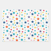 Gekleurde potlood schoolbus kleurrijke sterren inpakpapier vel (Voorkant 3)