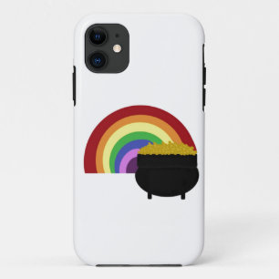 gekleurde regenboog en goudpit iPhone 11 hoesje