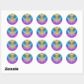 Gekleurde regendruppels ronde sticker (Vel)