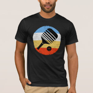 gekleurde Retro Pickleball T-shirt