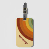 Gekleurde retrocessiegeleerde regenboognaam bagagelabel (Voorkant (verticaal))