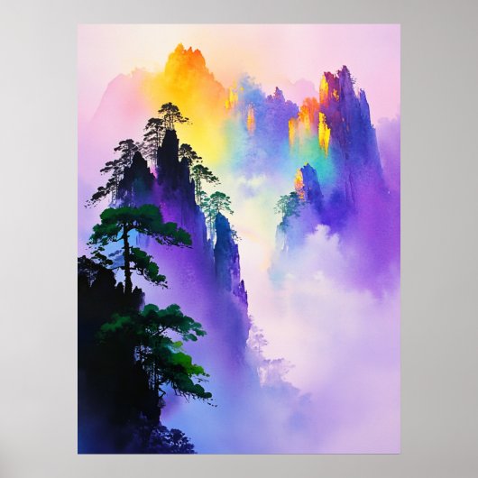 🌈 gekleurde rotsberg 🌄 poster (Voorkant)