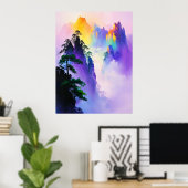 🌈 gekleurde rotsberg 🌄 poster (Thuiskantoor)