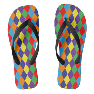 Gekleurde ruit teenslippers