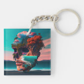 gekleurde schedelkop sleutelhanger (Achterkant)