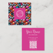 Gekleurde stenen Roze Visitekaartje (Voorkant / Achterkant)