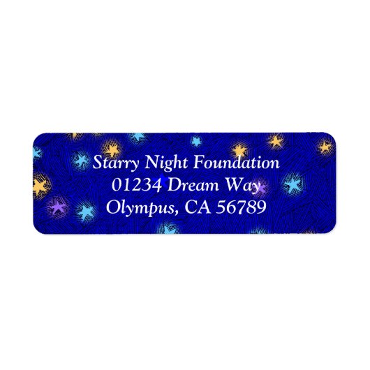 Gekleurde sterren Etsen Custom Return Adres Label (Voorkant)