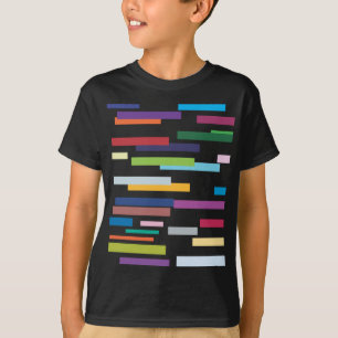 gekleurde strepen Kinder zwarte scharretje T-shirt