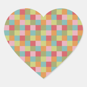 Gekleurde tegels Quilt Squares Colorful Pset Hart Sticker